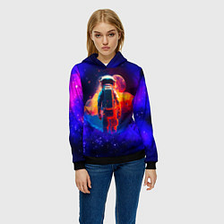 Толстовка-худи женская Огненный путь космонавта, цвет: 3D-черный — фото 2