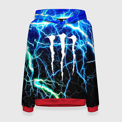 Толстовка-худи женская Monster energy electro, цвет: 3D-красный