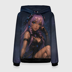 Толстовка-худи женская Ситлали со звездами - Genshin Impact, цвет: 3D-черный
