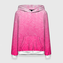 Толстовка-худи женская Розовый градиент с узором, цвет: 3D-белый