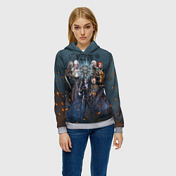 Толстовка-худи женская Ведьмак герои, цвет: 3D-меланж — фото 2
