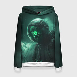 Толстовка-худи женская Космический скелет, цвет: 3D-белый