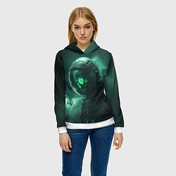 Толстовка-худи женская Космический скелет, цвет: 3D-белый — фото 2