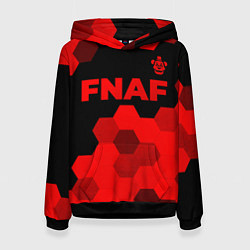 Толстовка-худи женская FNAF - red gradient посередине, цвет: 3D-черный