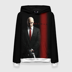 Толстовка-худи женская Агент Hitman, цвет: 3D-белый