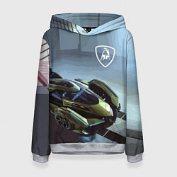 Толстовка-худи женская Lamborghini - motorsport extreme, цвет: 3D-меланж