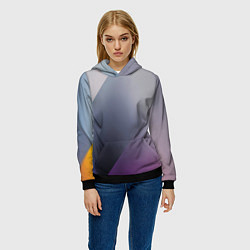 Толстовка-худи женская Color grey with stripes, цвет: 3D-черный — фото 2