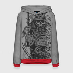 Толстовка-худи женская Мертвый самурай призрак, цвет: 3D-красный