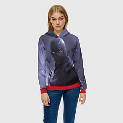Толстовка-худи женская Нуб Сайбот в фиолетовом свете, цвет: 3D-красный — фото 2