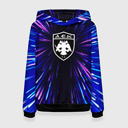Толстовка-худи женская AEK Athens neon energy, цвет: 3D-черный