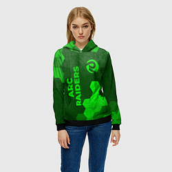 Толстовка-худи женская ARC Raiders - green gradient вертикально, цвет: 3D-черный — фото 2