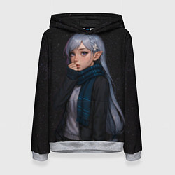 Толстовка-худи женская Эмилия реализм, цвет: 3D-меланж