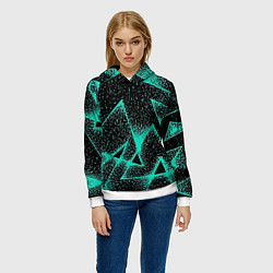 Толстовка-худи женская The triangle is light blue, цвет: 3D-белый — фото 2