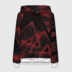 Толстовка-худи женская Triangles with dots, цвет: 3D-белый