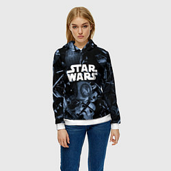 Толстовка-худи женская Star wars персонажи из звездных войн, цвет: 3D-белый — фото 2