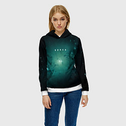 Толстовка-худи женская Космос галактика вселенная, цвет: 3D-белый — фото 2