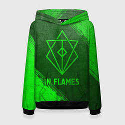 Толстовка-худи женская In Flames - green gradient, цвет: 3D-черный
