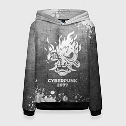 Толстовка-худи женская Cyberpunk 2077 - grey gradient, цвет: 3D-черный