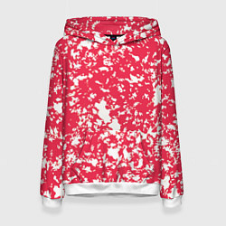 Толстовка-худи женская Розовый пятнистый, цвет: 3D-белый
