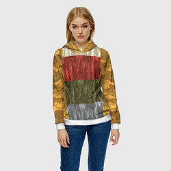 Толстовка-худи женская Цветной узор абстрактная графика, цвет: 3D-белый — фото 2