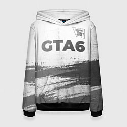 Толстовка-худи женская GTA6 - white gradient посередине, цвет: 3D-черный