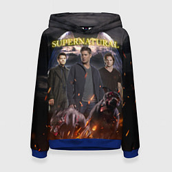 Толстовка-худи женская Supernatural - true hunters, цвет: 3D-синий
