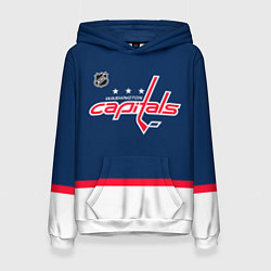 Толстовка-худи женская Washington Capitals hockey team, цвет: 3D-белый