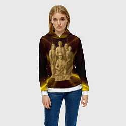 Толстовка-худи женская ACDC стиль памятника, цвет: 3D-белый — фото 2