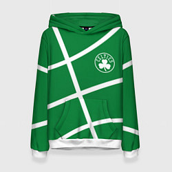 Толстовка-худи женская Boston Celtics green, цвет: 3D-белый