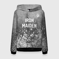 Толстовка-худи женская Iron Maiden - grey gradient посередине, цвет: 3D-черный