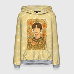 Толстовка-худи женская Юн Сан-ха Astro портрет в цветах, цвет: 3D-меланж