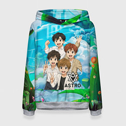 Толстовка-худи женская Astro в аниме стиле, цвет: 3D-меланж