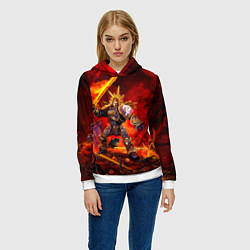 Толстовка-худи женская Робаут Жиллиман - примарх Ультрамаринов, цвет: 3D-белый — фото 2