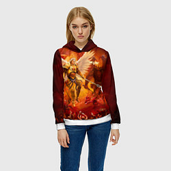 Толстовка-худи женская Сангвиний великий ангел, цвет: 3D-белый — фото 2