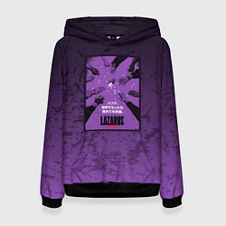 Толстовка-худи женская Lazarus: Violet Pattern, цвет: 3D-черный