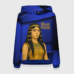 Толстовка-худи женская Билли Айлиш в образе фараона, цвет: 3D-синий