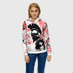 Толстовка-худи женская Воин Спарты, цвет: 3D-белый — фото 2