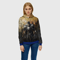 Толстовка-худи женская Воин Гатц в броне, цвет: 3D-синий — фото 2
