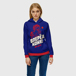 Толстовка-худи женская Вперед кони ФК ЦСКА, цвет: 3D-красный — фото 2