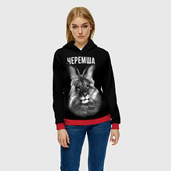 Толстовка-худи женская Черемша мем, цвет: 3D-красный — фото 2