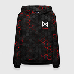 Толстовка-худи женская Мехагодзилла красный, цвет: 3D-черный