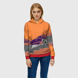 Толстовка-худи женская Элитное авто в пустыни, цвет: 3D-красный — фото 2