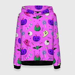 Толстовка-худи женская Halloween pink, цвет: 3D-черный