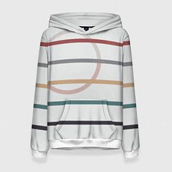 Толстовка-худи женская Stripes and circle, цвет: 3D-белый