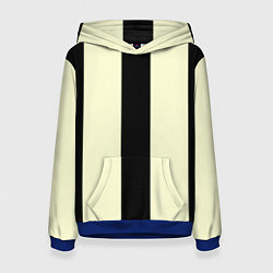 Толстовка-худи женская Color black beige line, цвет: 3D-синий