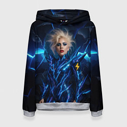 Толстовка-худи женская Леди Гага женщина молния, цвет: 3D-меланж
