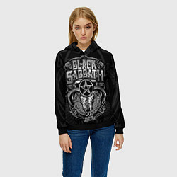 Толстовка-худи женская Black Sabbath - goat skull, цвет: 3D-черный — фото 2