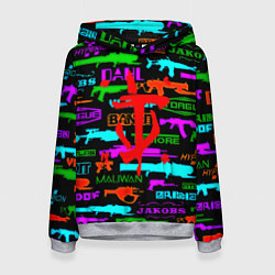 Толстовка-худи женская Doom шутер паттерн, цвет: 3D-меланж