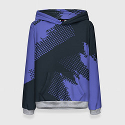 Толстовка-худи женская Абстрактная текстура в синем, цвет: 3D-меланж