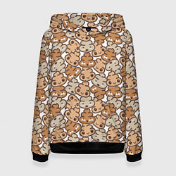 Толстовка-худи женская Какашки, цвет: 3D-черный